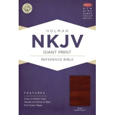 NKJV Giant Print Reference Bible, Brown LeatherTouch